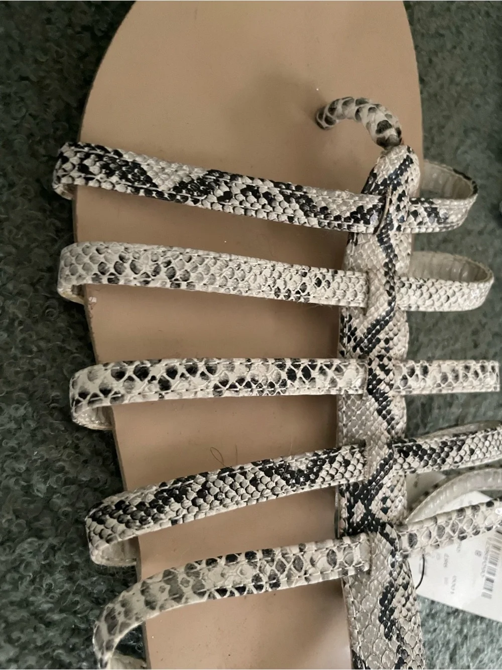 Express Snake-Print Strappy Sandals